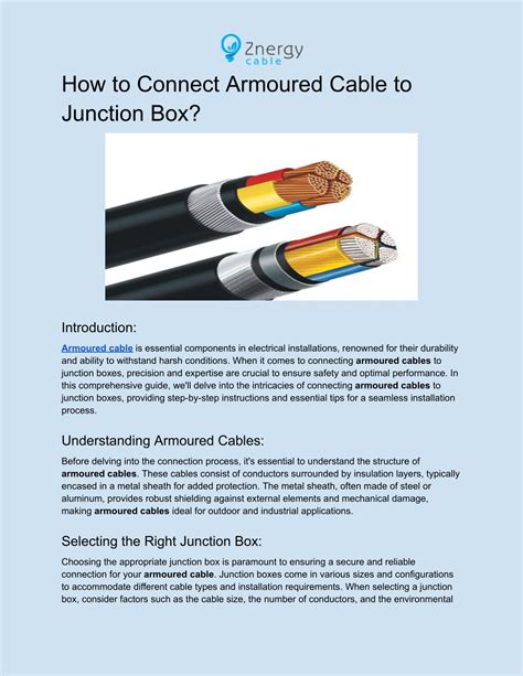 how to connect armoured cable to plastic junction box|armoured cable waterproof junction box.